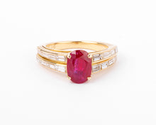 Charger l'image dans la galerie, Bague or jaune ornée d'un rubis Birman