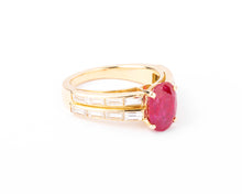 Charger l'image dans la galerie, Bague or jaune ornée d'un rubis Birman