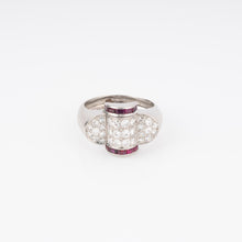 Charger l'image dans la galerie, Bague platine et diamant ornée de rubis qualibrés