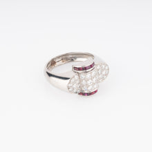 Charger l'image dans la galerie, Bague platine et diamant ornée de rubis qualibrés