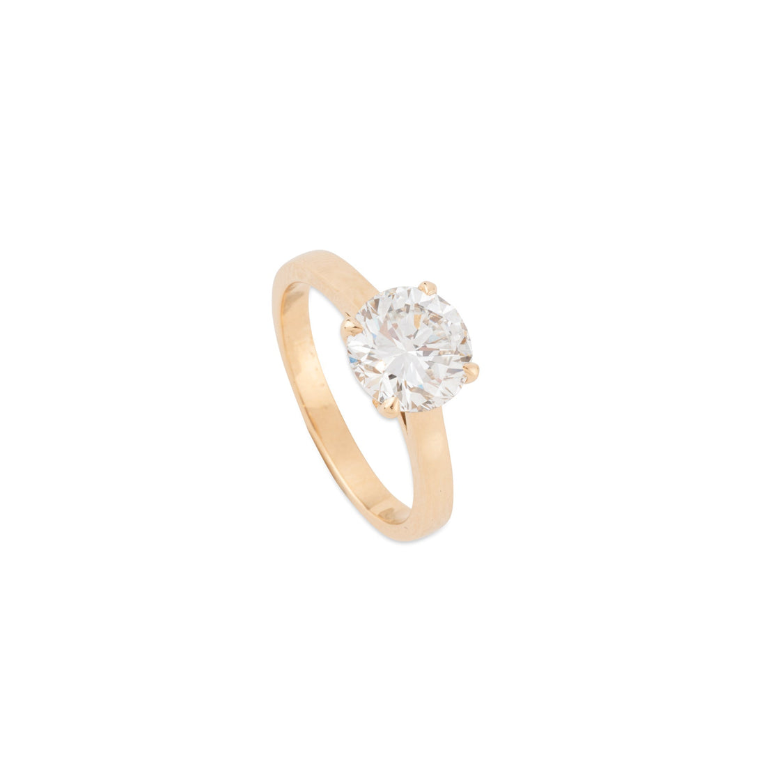 Bague en or jaune avec diamant solitaire, bijou ancien élégant