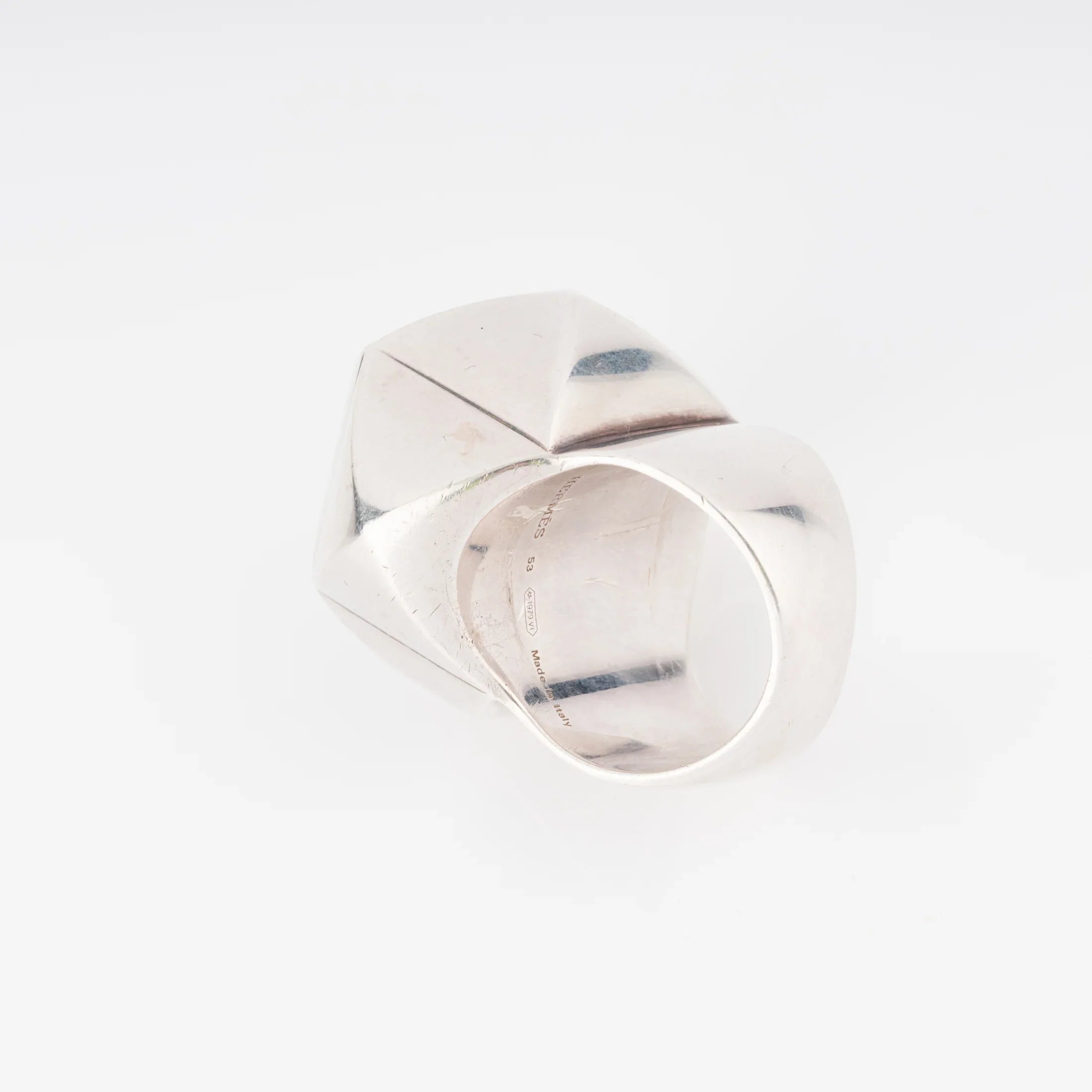 Hermès sterling silver Collier de Chien Rock ring
