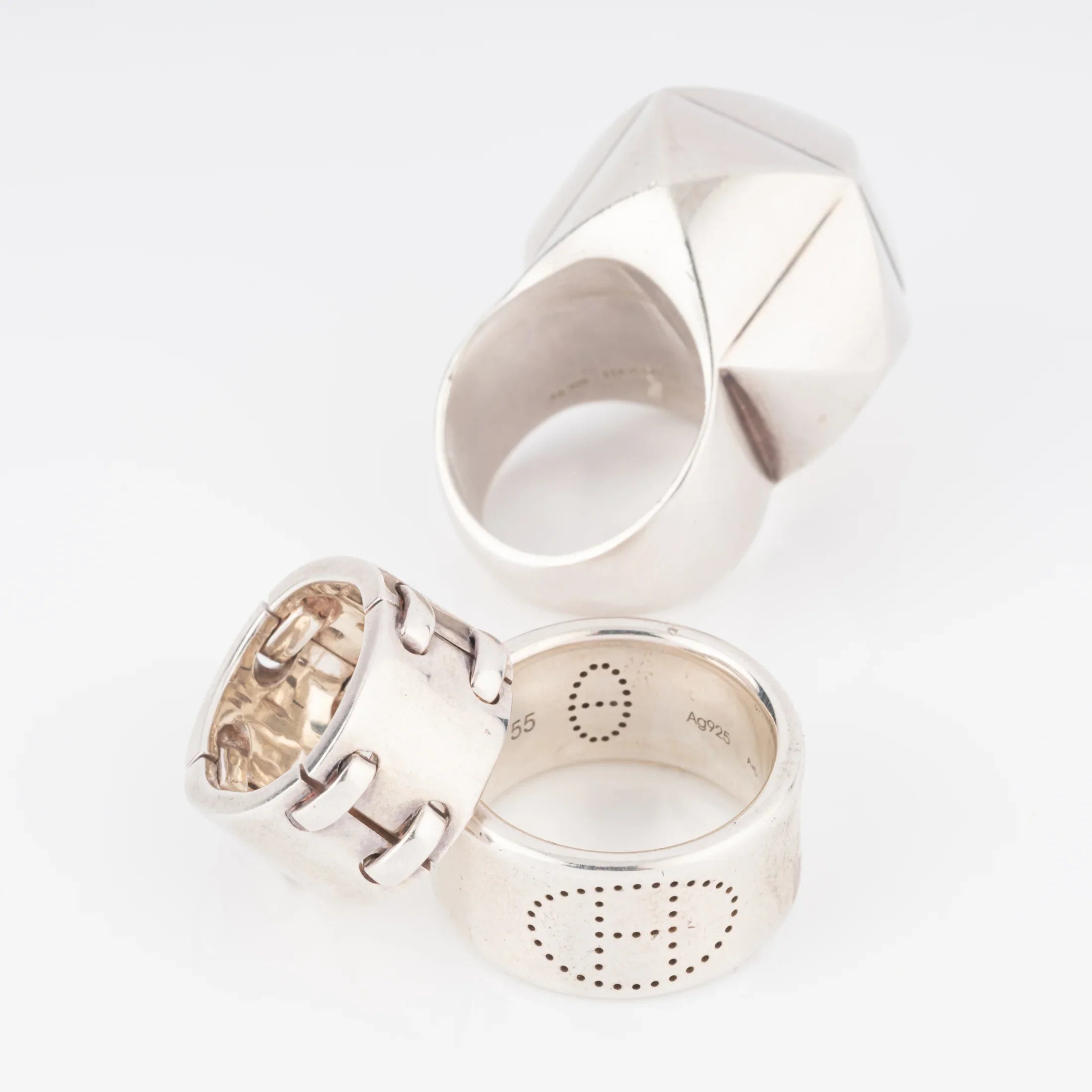 Hermès sterling silver Collier de Chien Rock ring