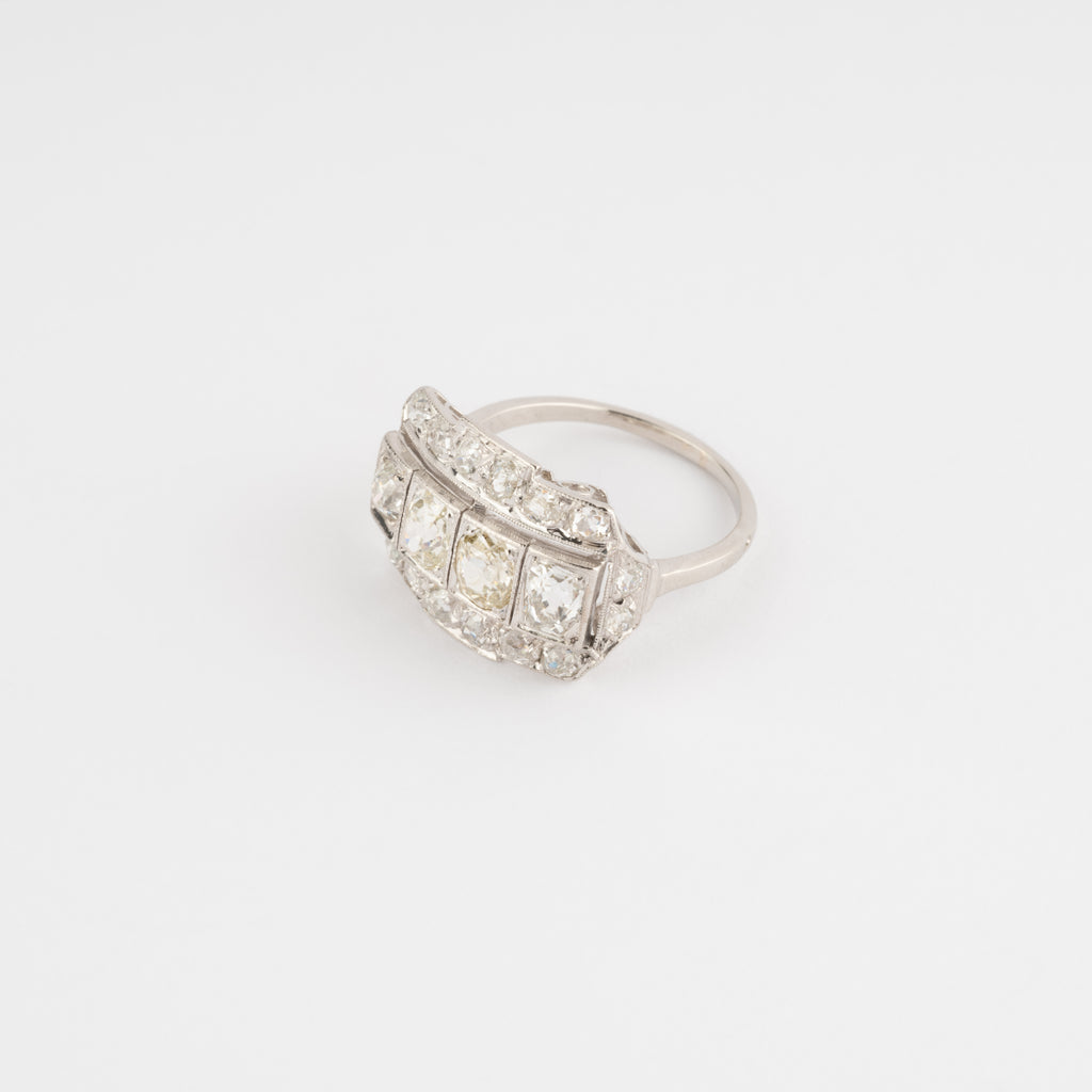 Platinum and diamond garter ring