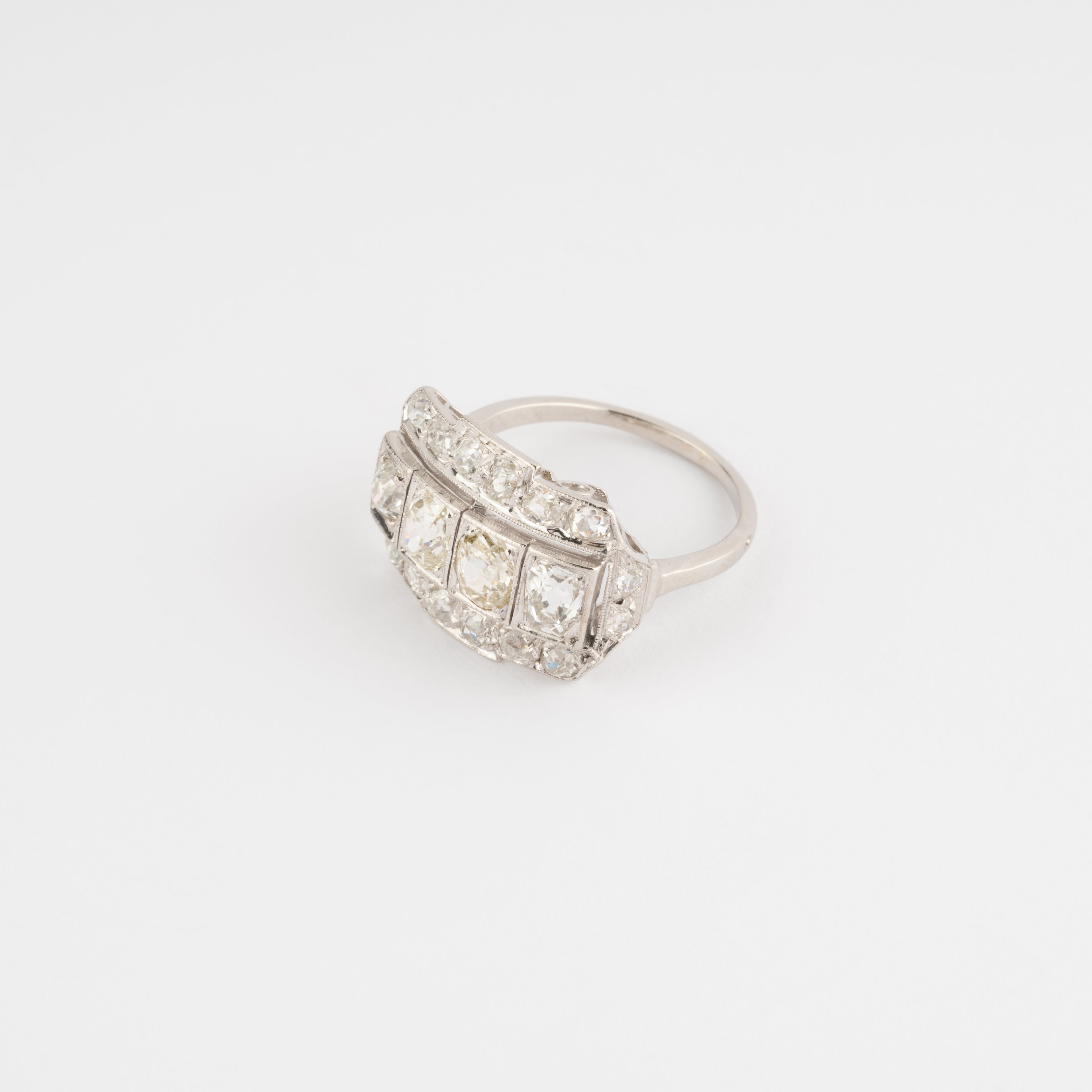 Platinum and diamond garter ring