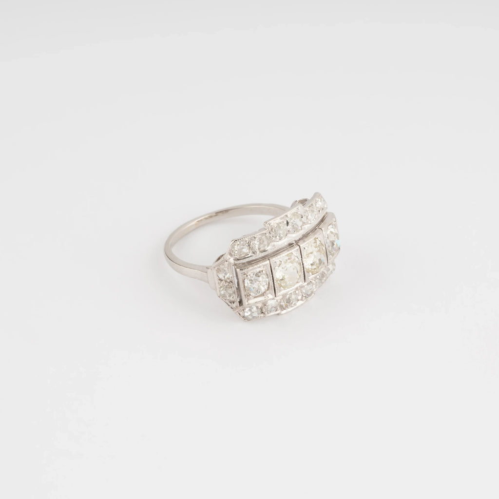 Platinum and diamond garter ring
