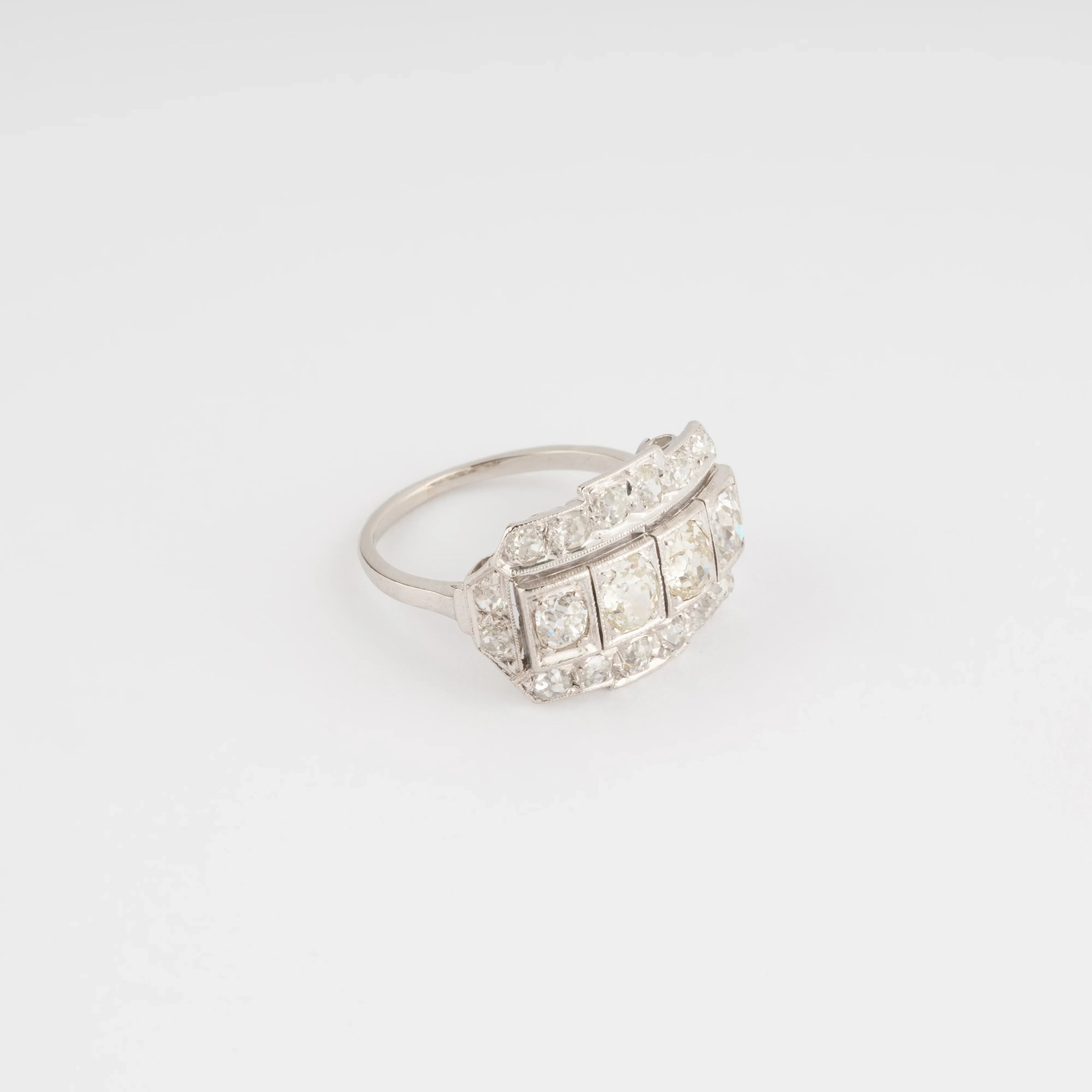 Platinum and diamond garter ring