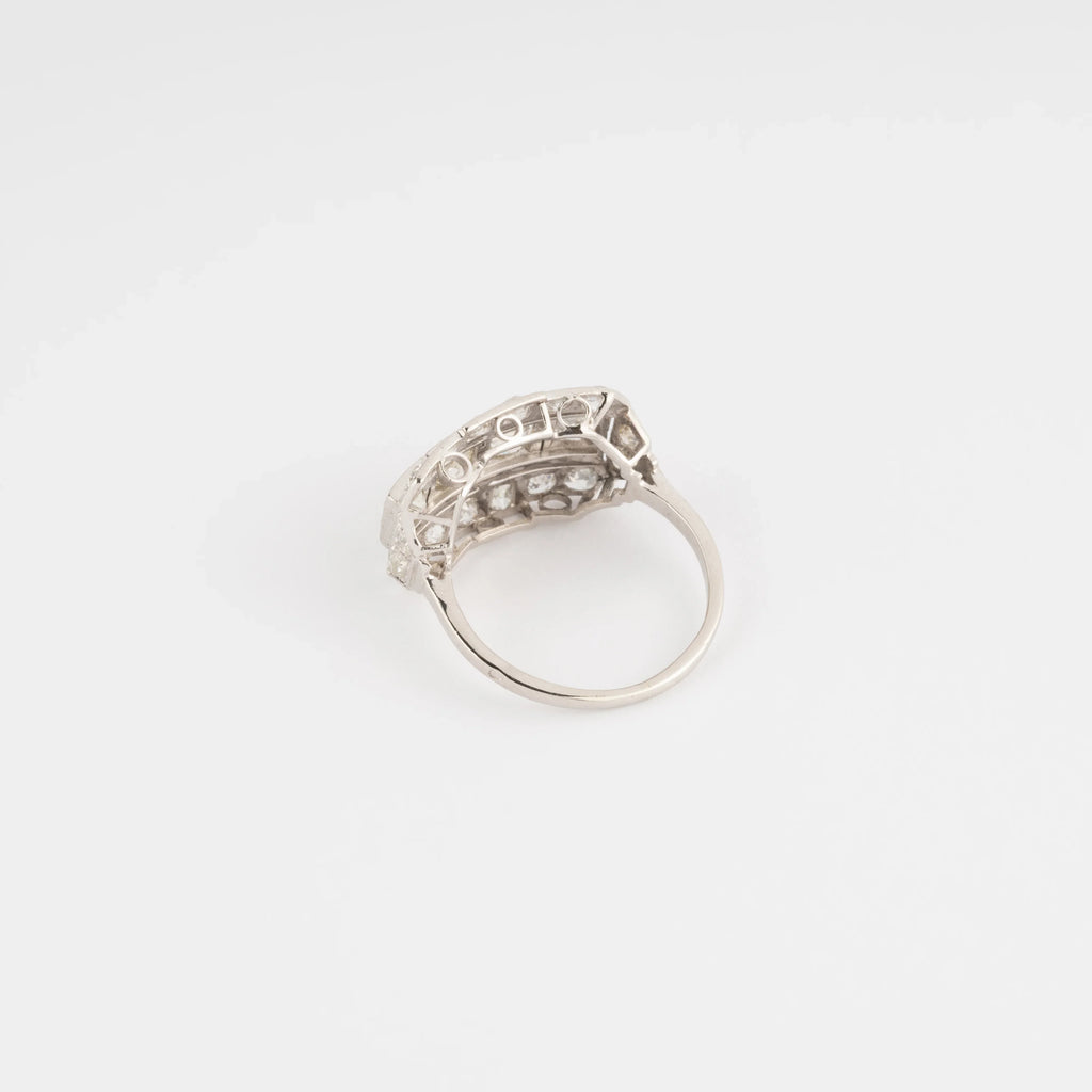 Platinum and diamond garter ring