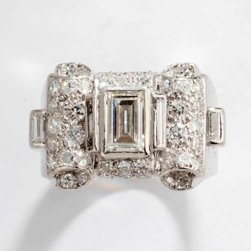 Art Deco Platinum and Diamond Ring