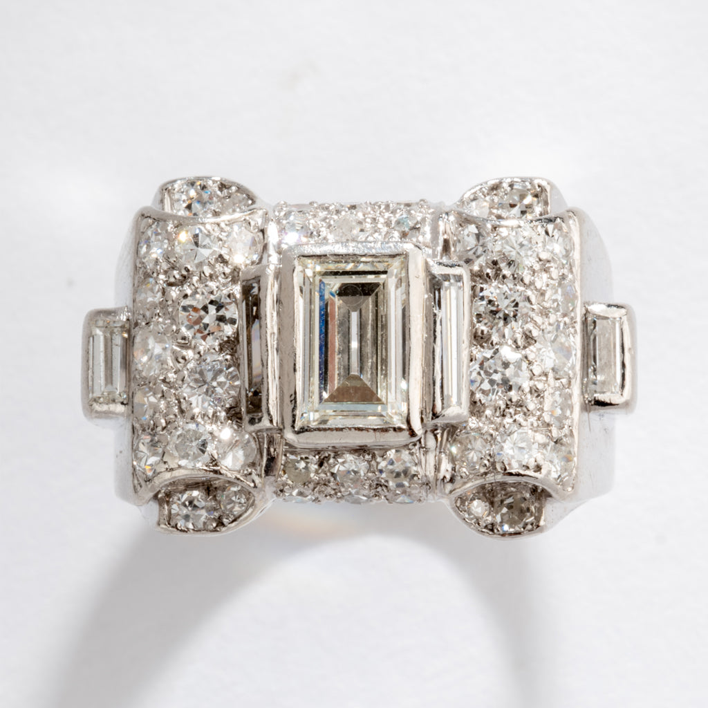 Art Deco Platinum and Diamond Ring