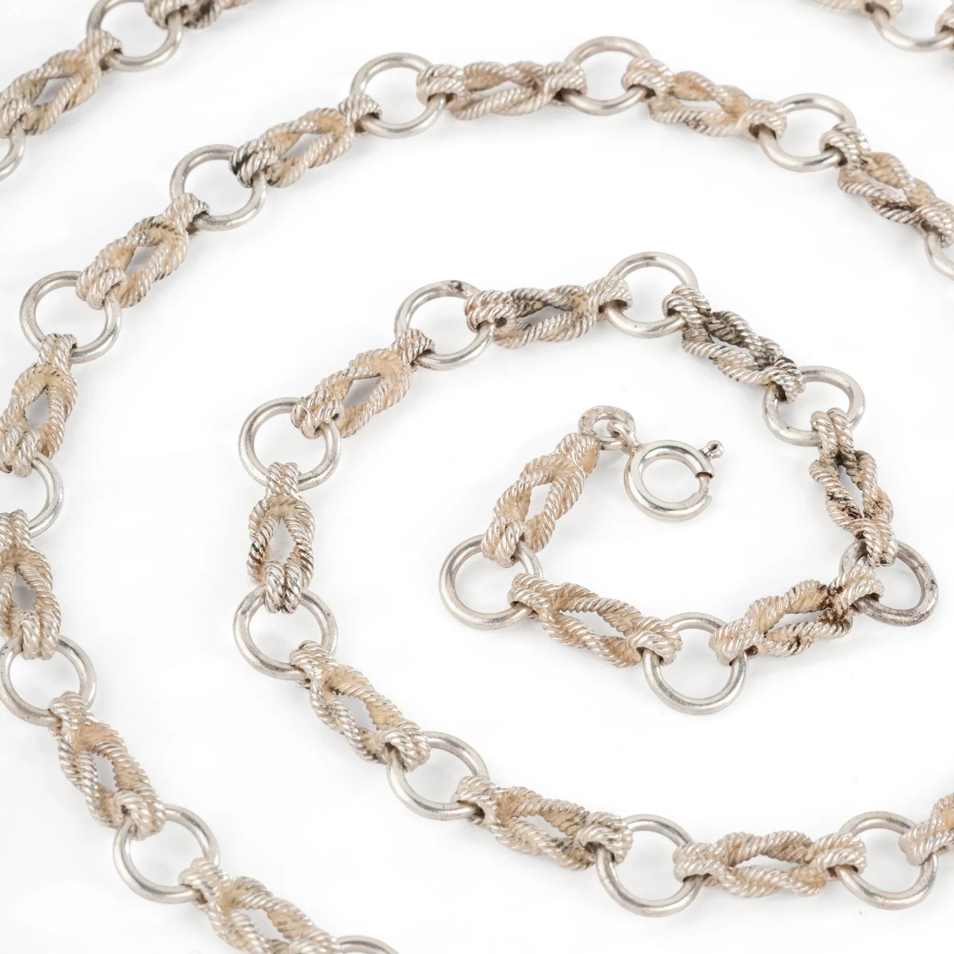 Sautoir en argent de la maison  Hermes nœuds marin,modèle Audierne