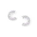 Boucles d'oreilles en or gris  demi cercle pavé de diamant