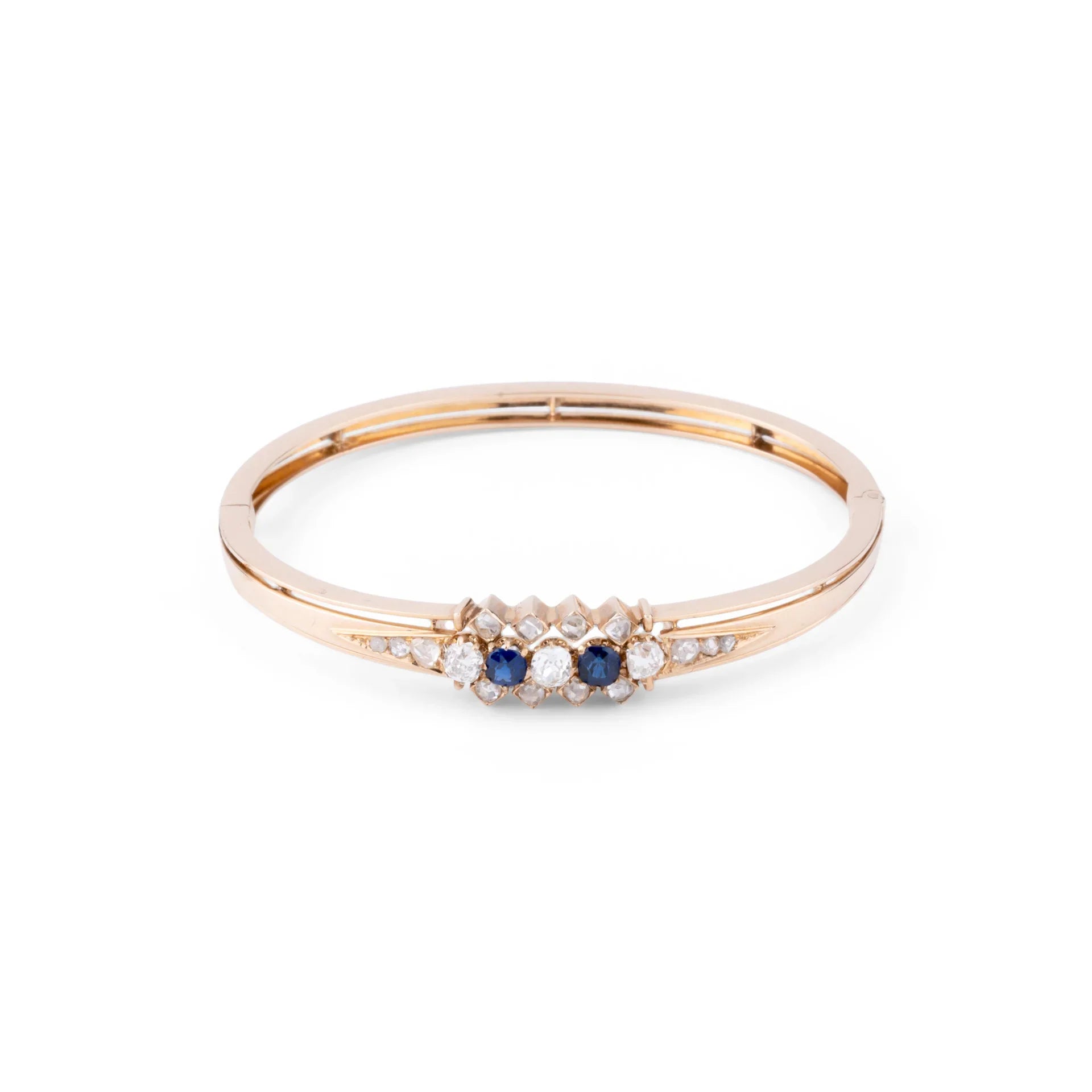 Bracelet or rose saphirs et diamants