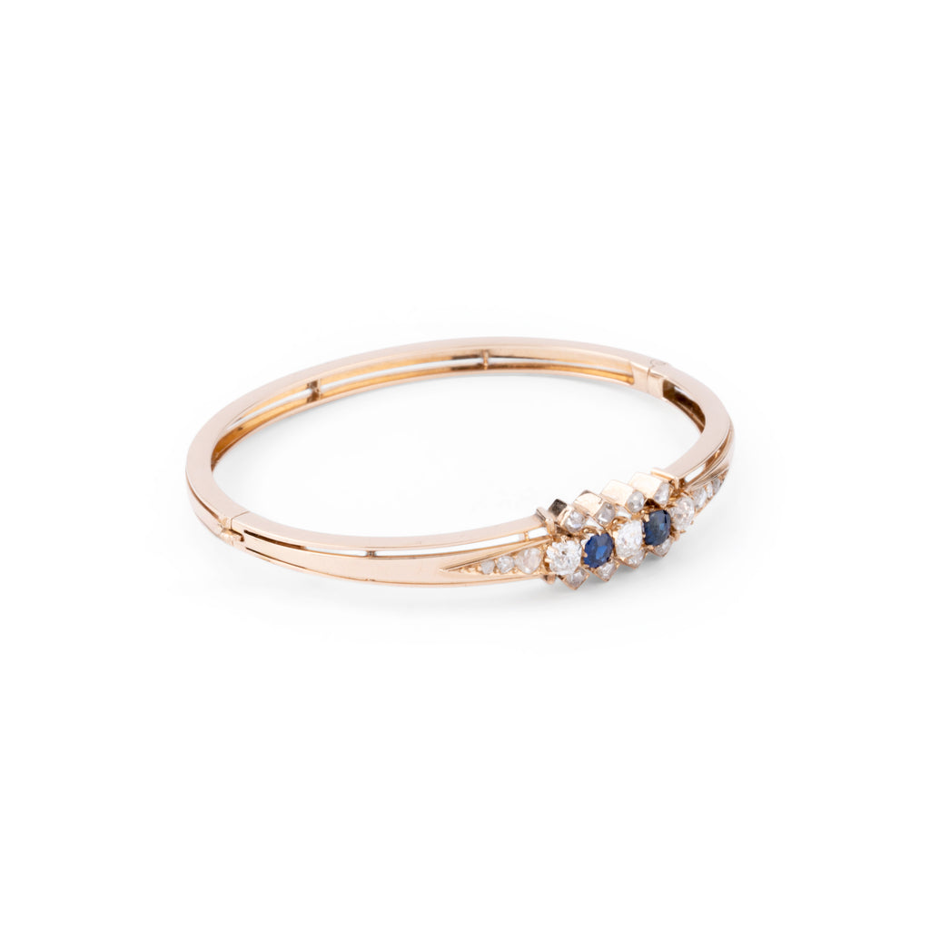 Rose gold sapphire and diamond bracelet