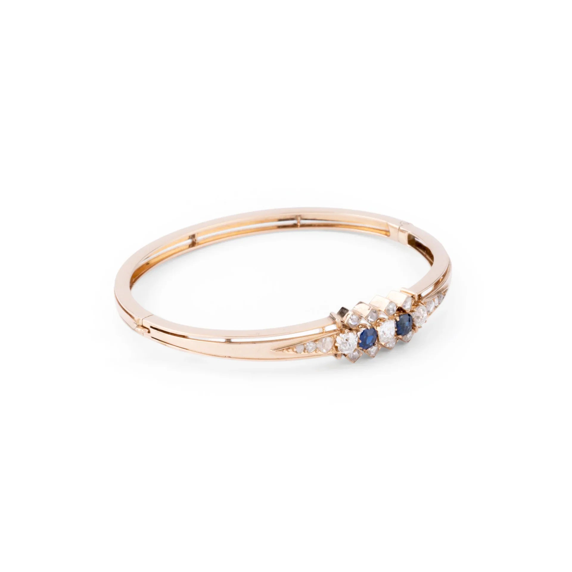 Rose gold sapphire and diamond bracelet