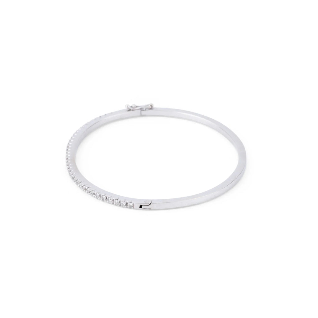 Bracelet jonc en or gris et diamants