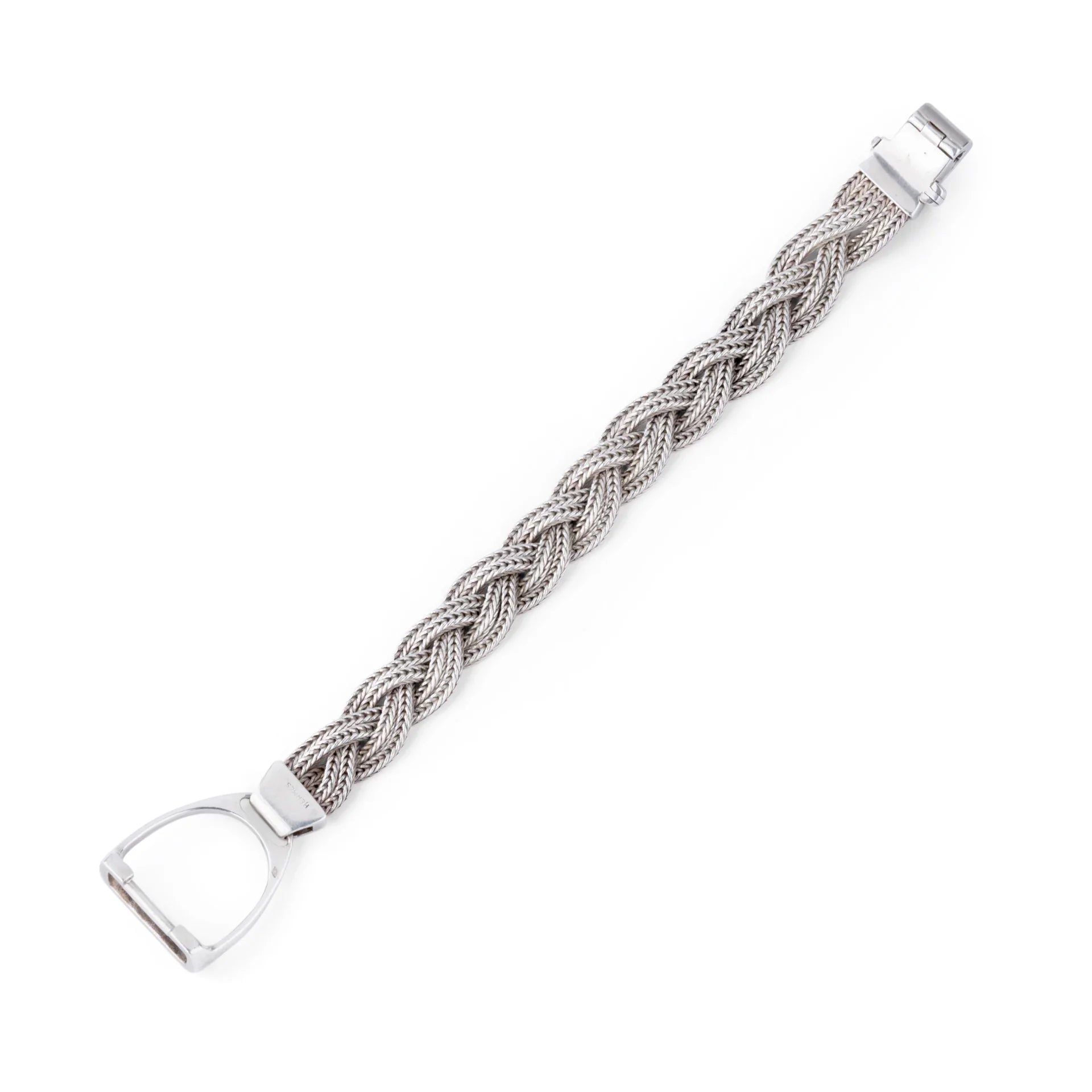 Bracelet en argent de la maison Hermès fermoir étrier
