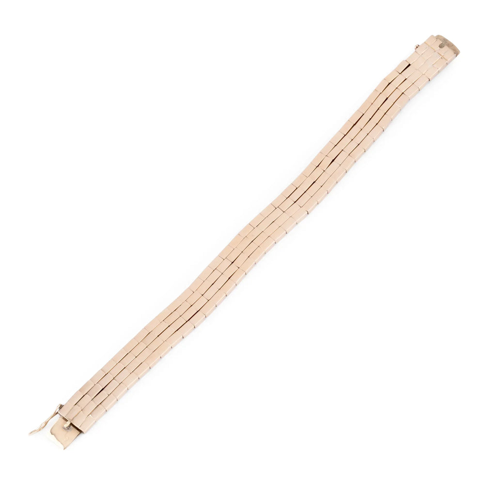 18k rose gold bracelet with rectangular links