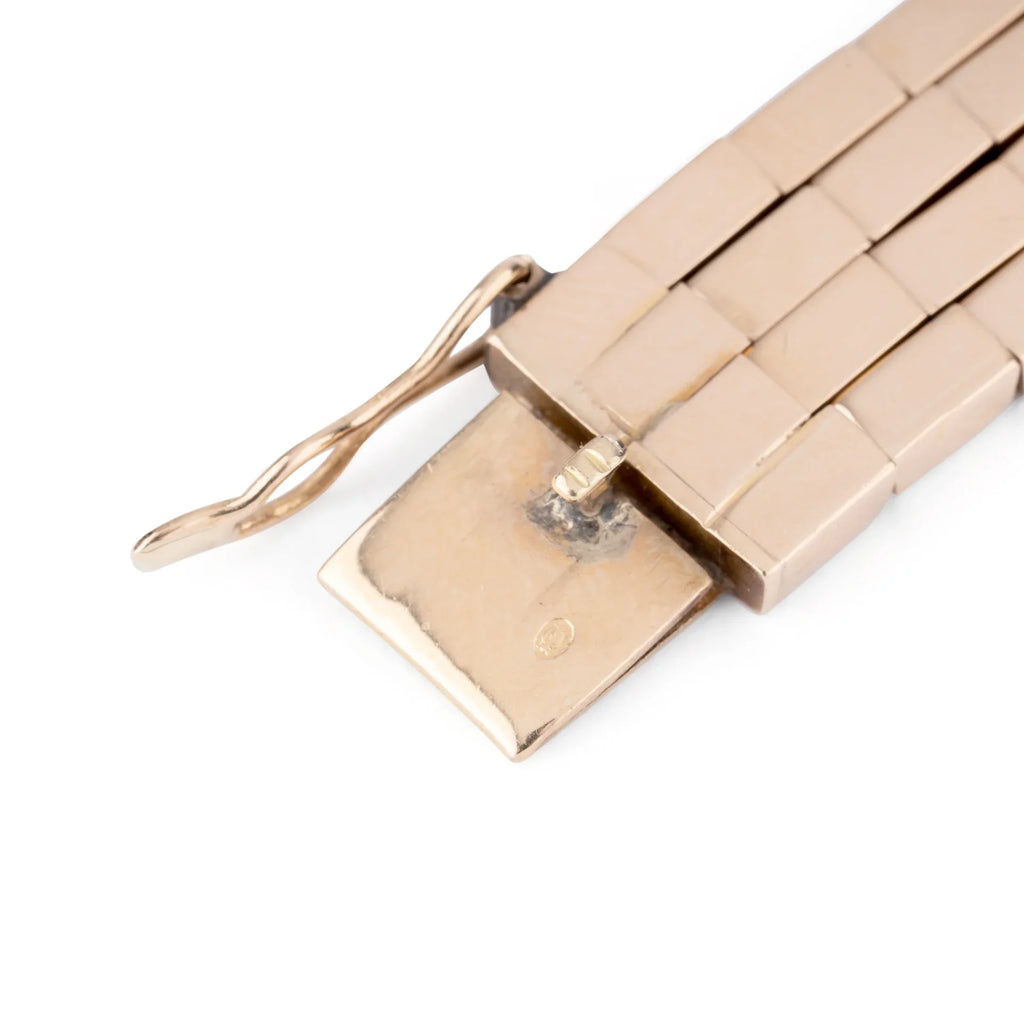 18k rose gold bracelet with rectangular links