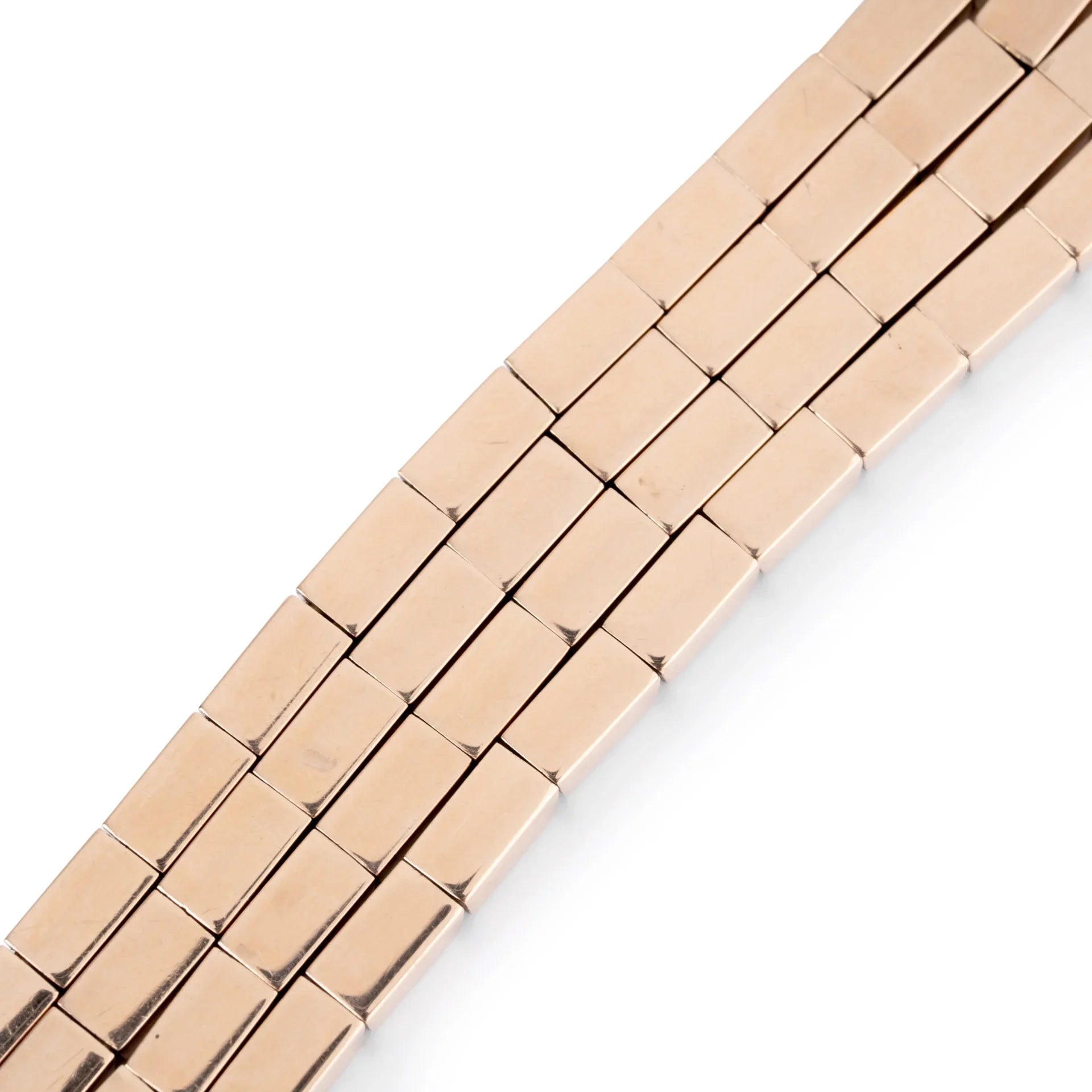 18k rose gold bracelet with rectangular links