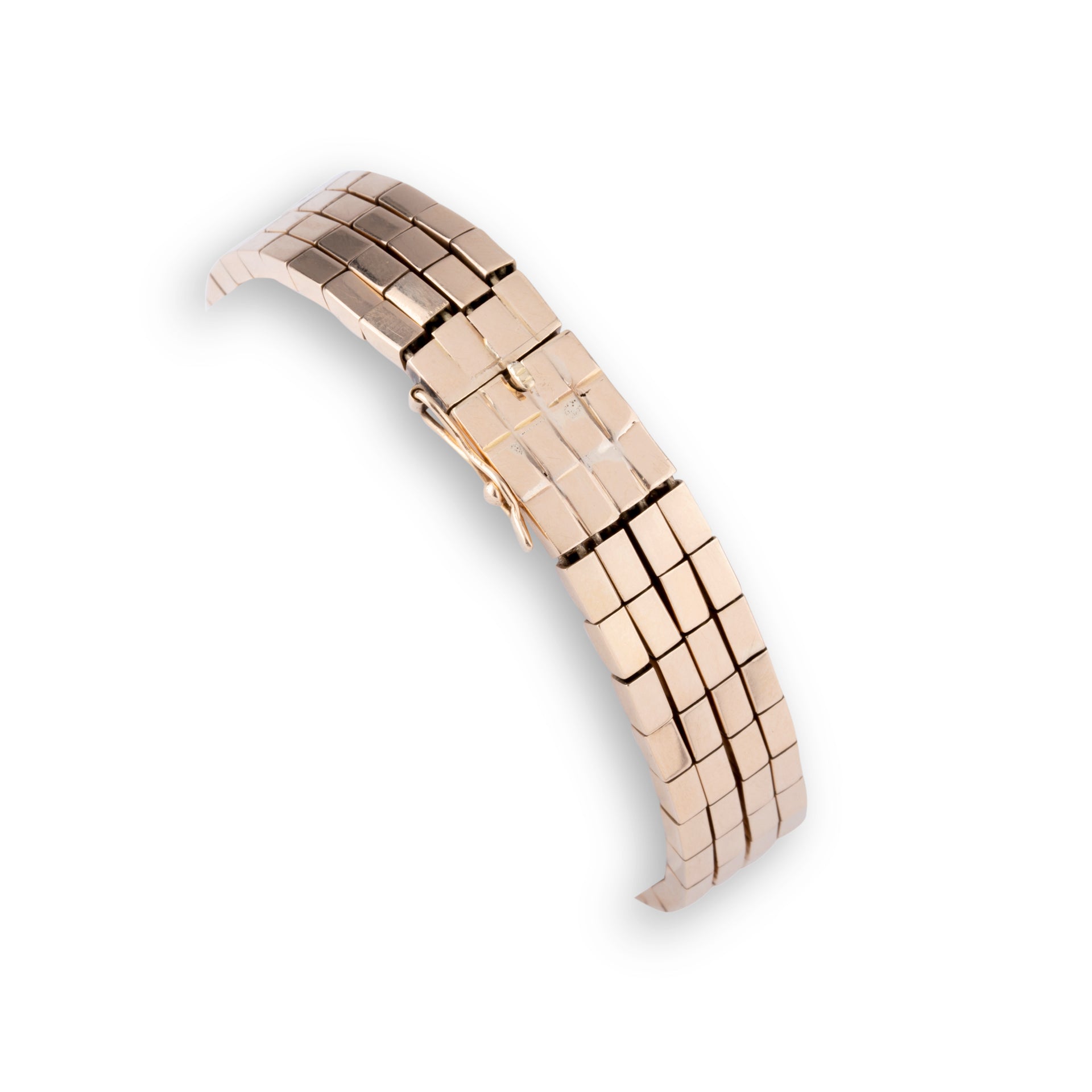 18k rose gold bracelet with rectangular links