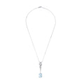 Collier Art Déco en platine orné d'une aigue marine