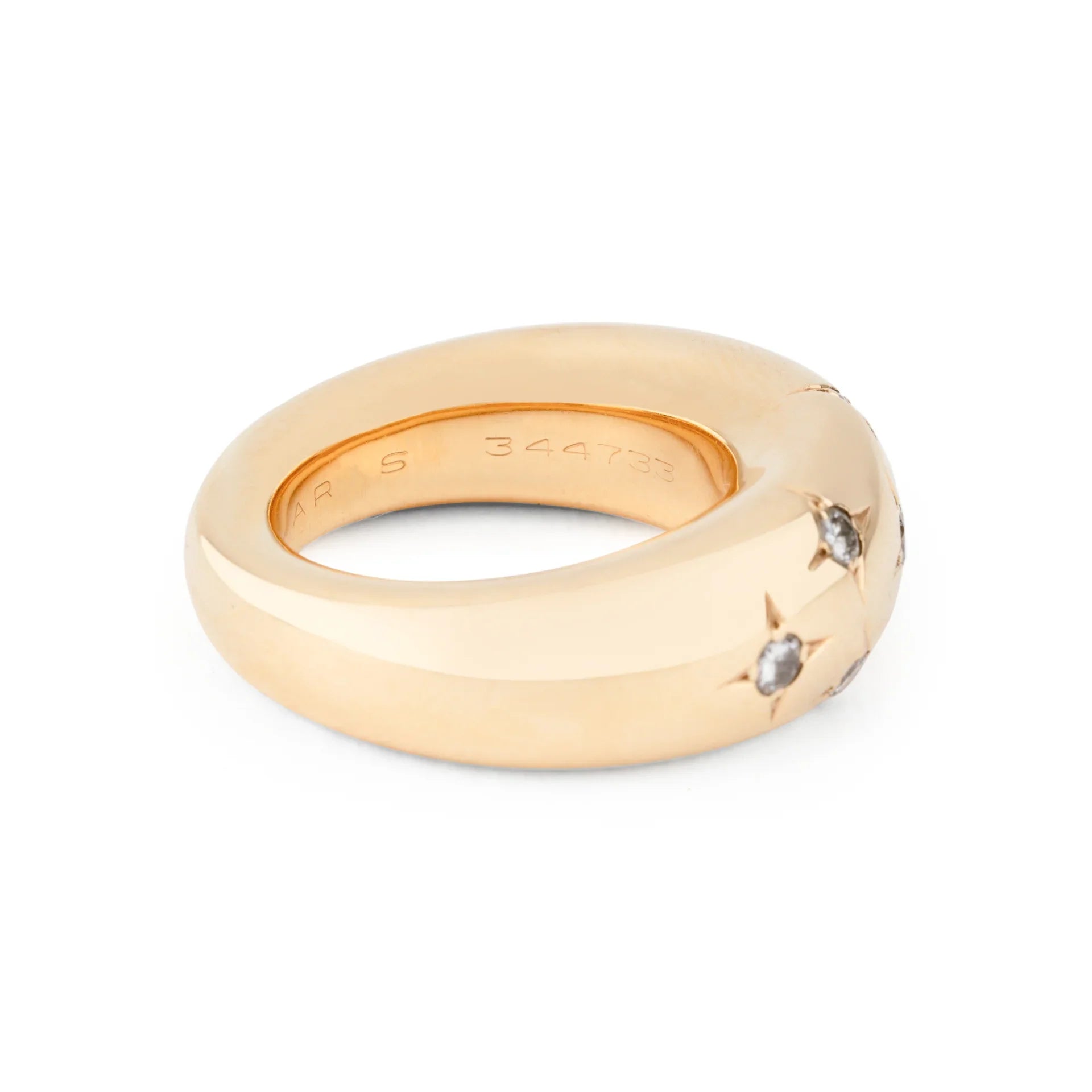 Bague jonc de la Maison Chaumet ornée de diamants