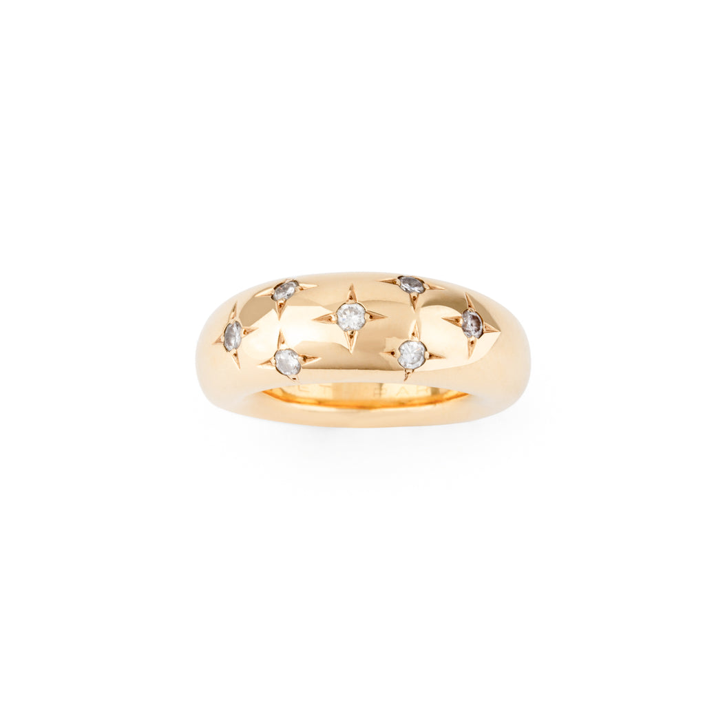 Bague jonc de la Maison Chaumet ornée de diamants