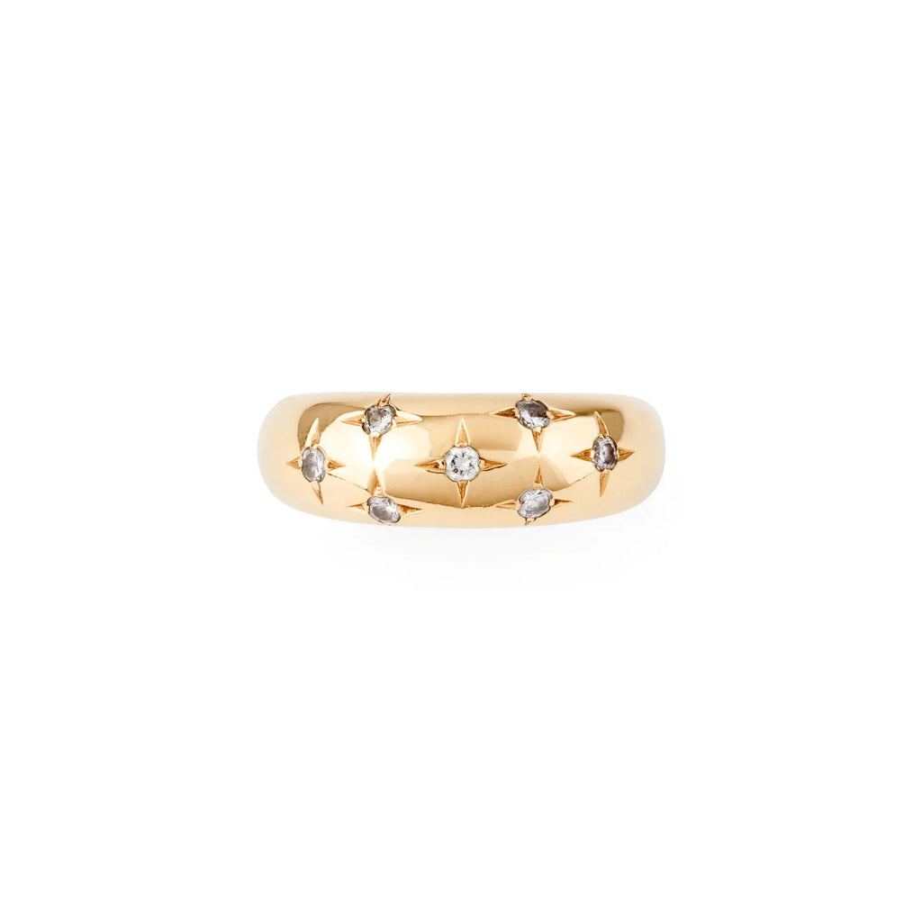 Bague jonc de la Maison Chaumet ornée de diamants