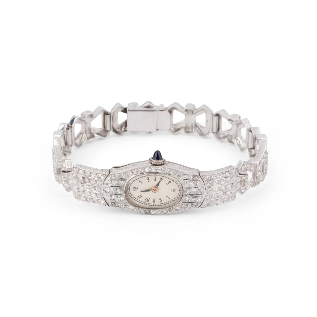 Montre platine et diamants Art Déco