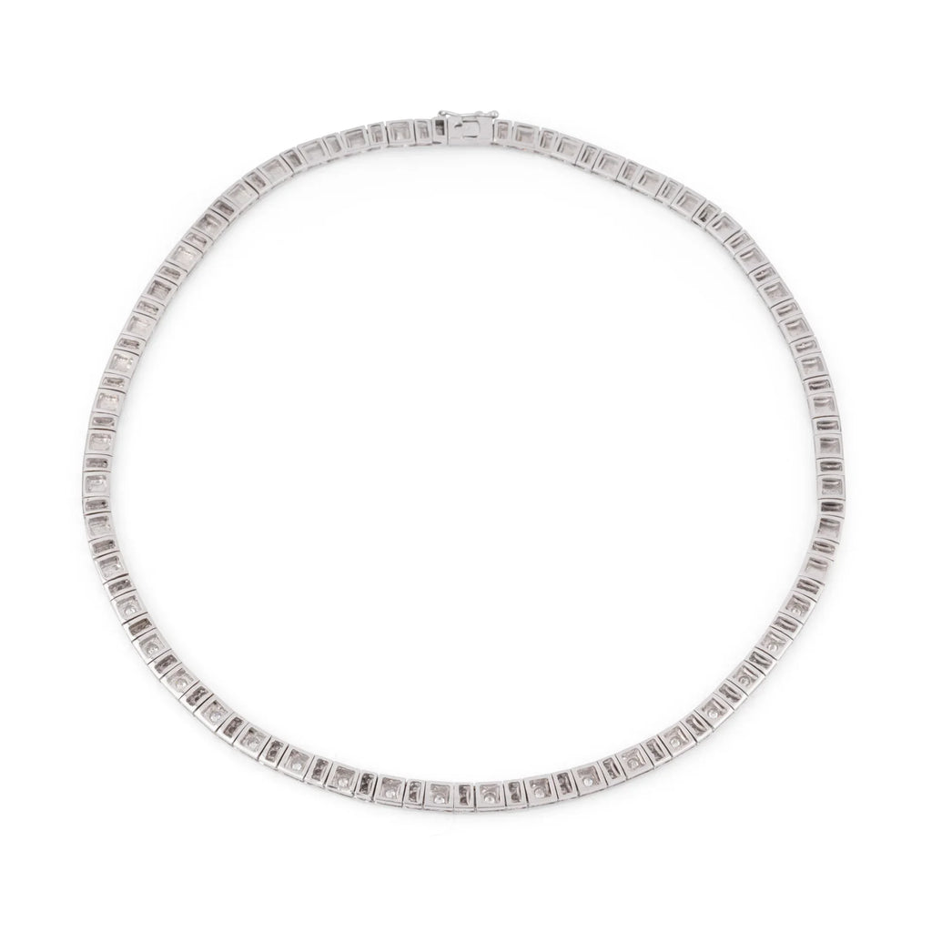 Collier en or gris et diamant