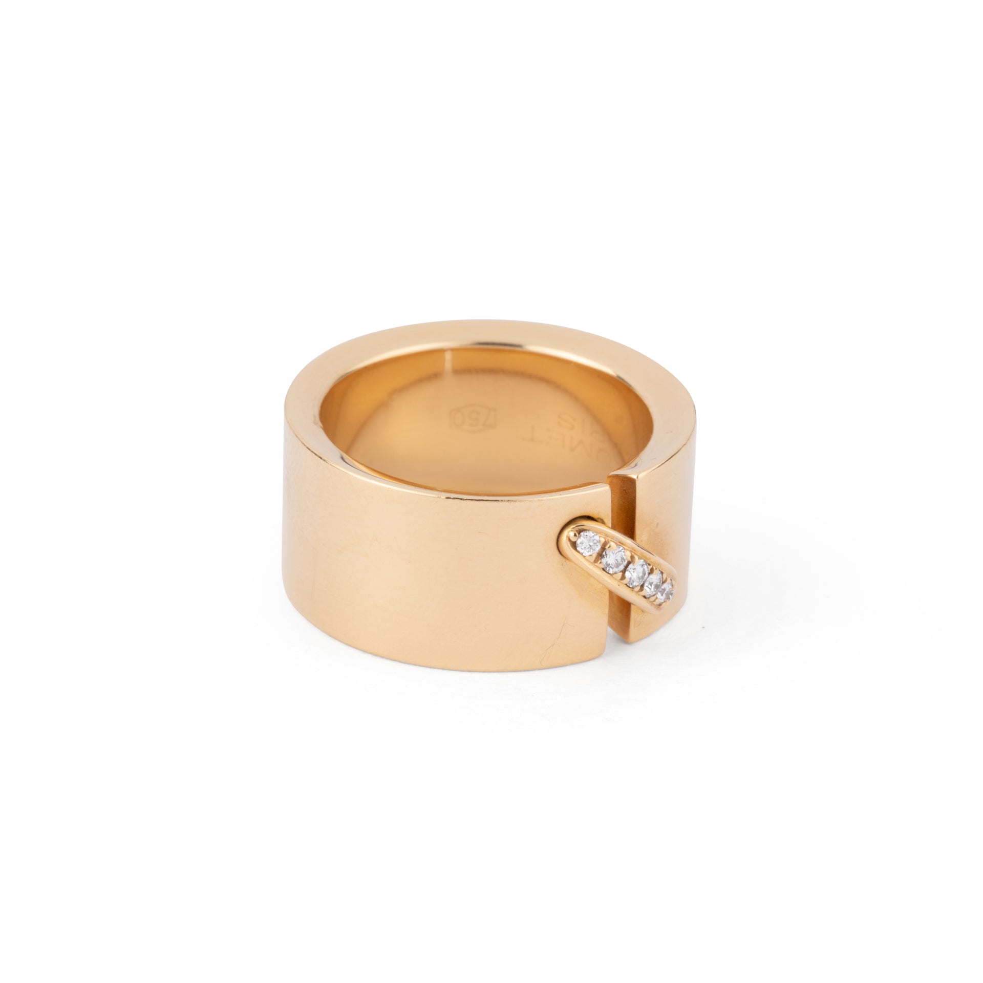 Bague Chaumet or jaune et diamant modèle lien