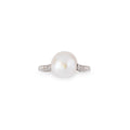 Akoya Pearl and Platinum Ring