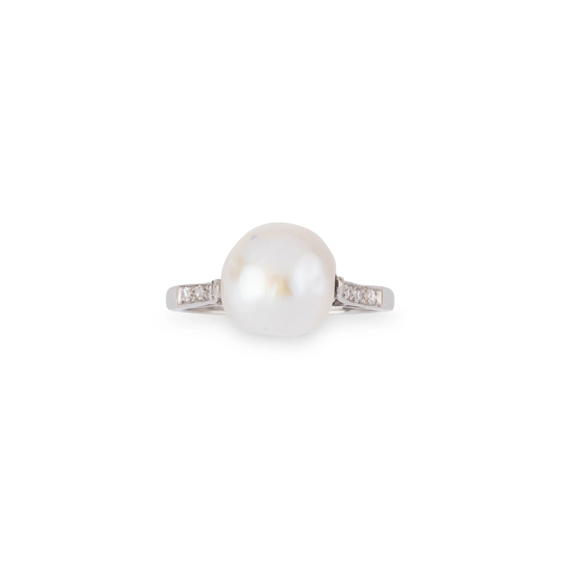 Akoya Pearl and Platinum Ring
