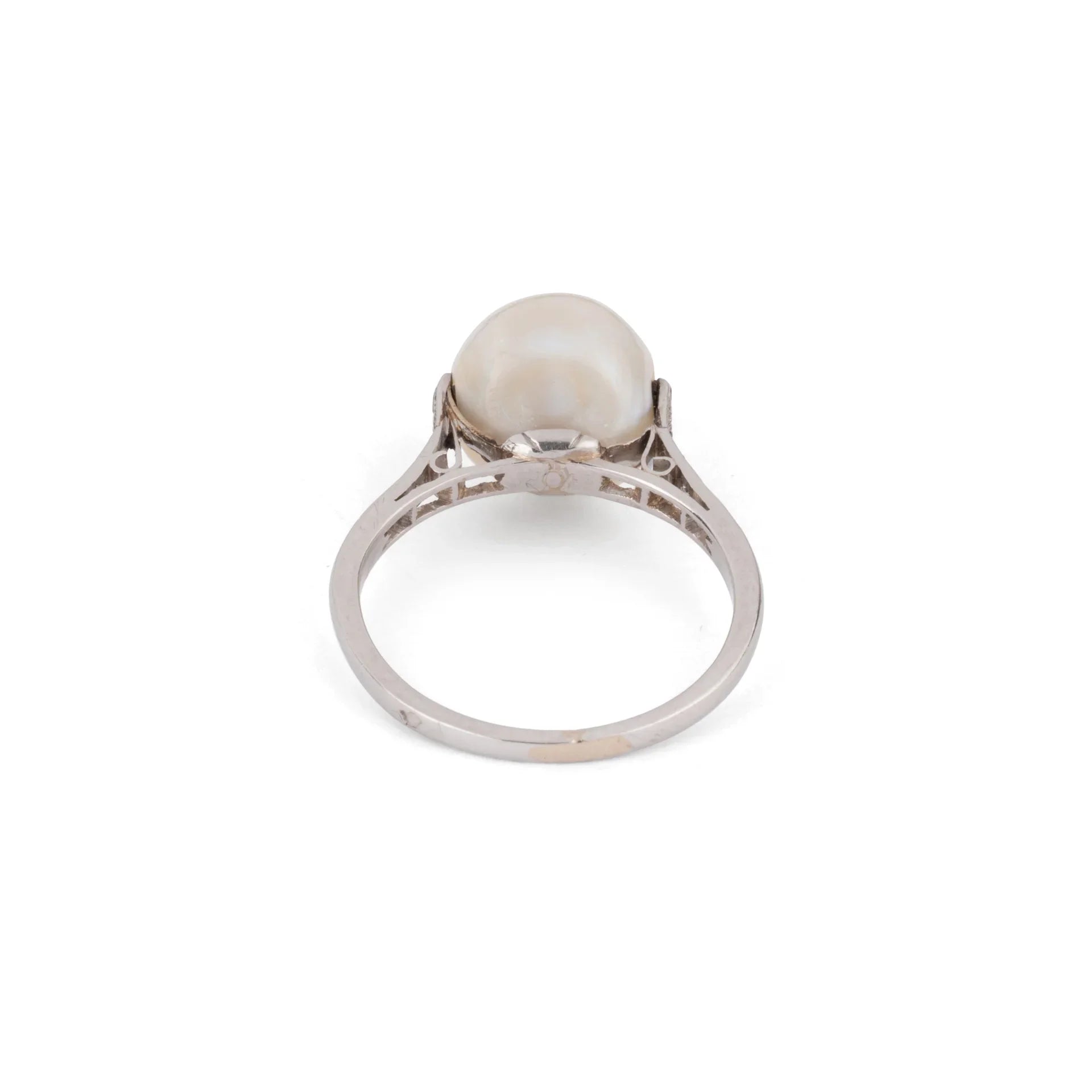 Akoya Pearl and Platinum Ring