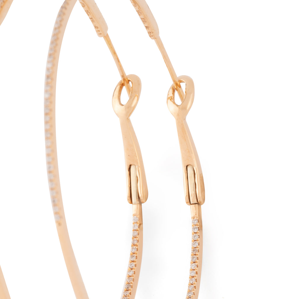 Créoles en or rose et diamants