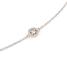 Charger l&#39;image dans la galerie, Collier en or gris ornée de 5 diamants entourés de plus petit diamant
