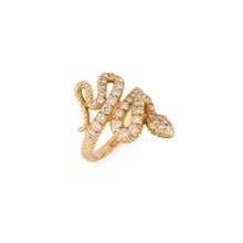 Charger l&#39;image dans la galerie, Bague serpent en diamant et or jaune
