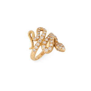 Bague serpent en diamant et or jaune