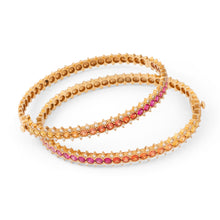 Charger l&#39;image dans la galerie, Bracelet or Rose  sertis de saphirs multicolores
