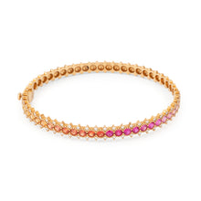 Charger l&#39;image dans la galerie, Bracelet or Rose  sertis de saphirs multicolores
