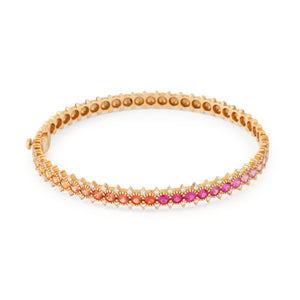 Bracelet or Rose  sertis de saphirs multicolores