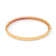 Charger l&#39;image dans la galerie, Bracelet or Rose  sertis de saphirs multicolores
