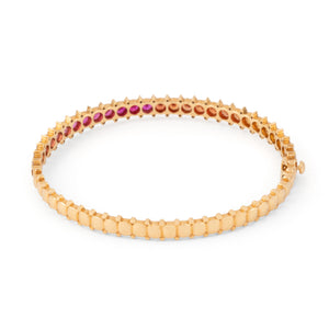 Bracelet or Rose  sertis de saphirs multicolores