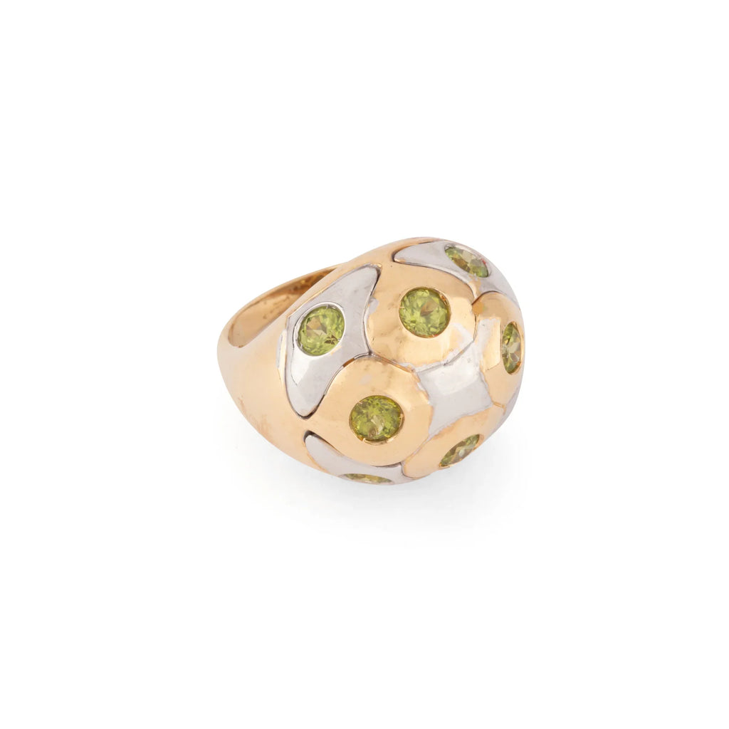 Bague boule de la maison Bvlgari en péridot  en or bi-colore