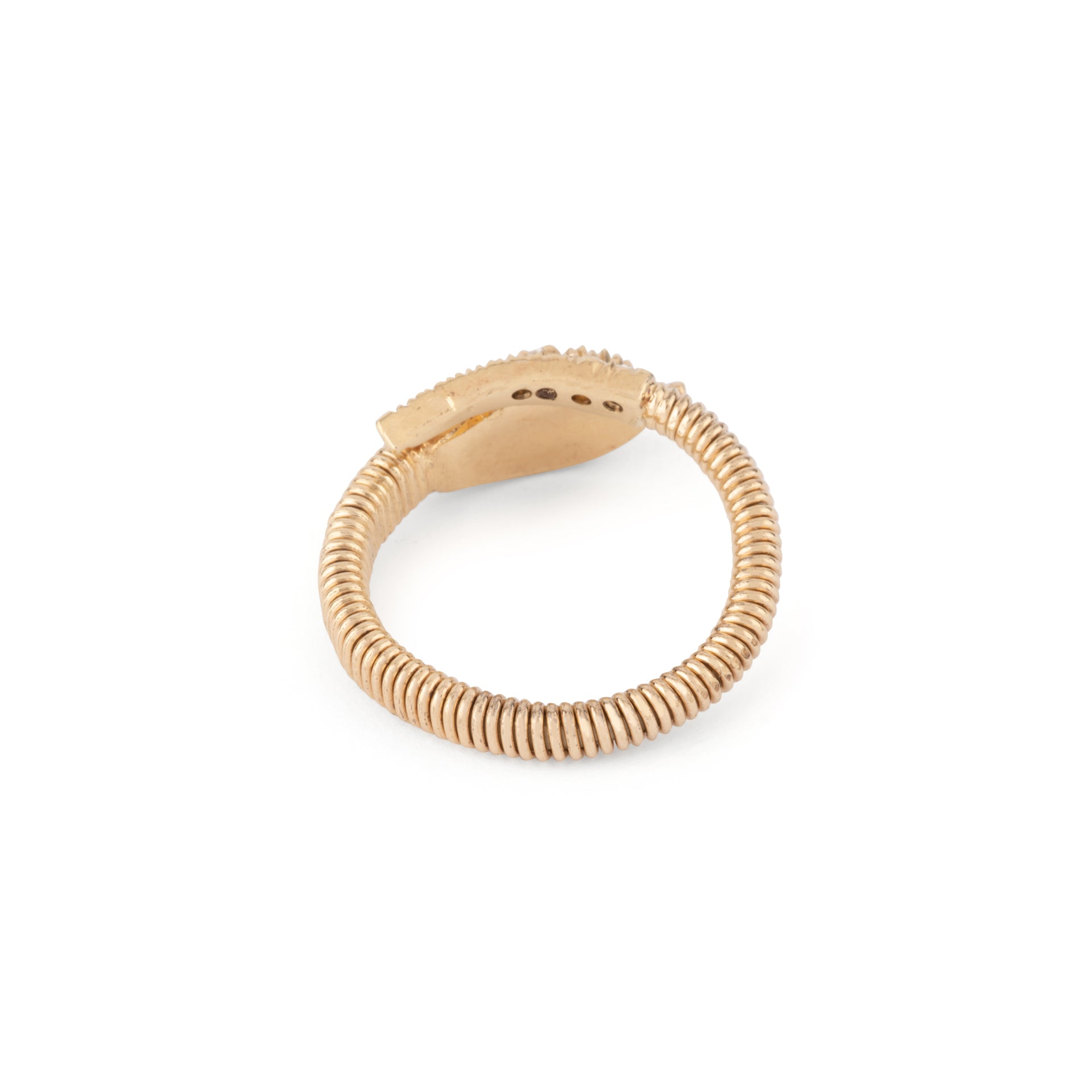 Bague serpent  en diamant taille ancienne en or jaune