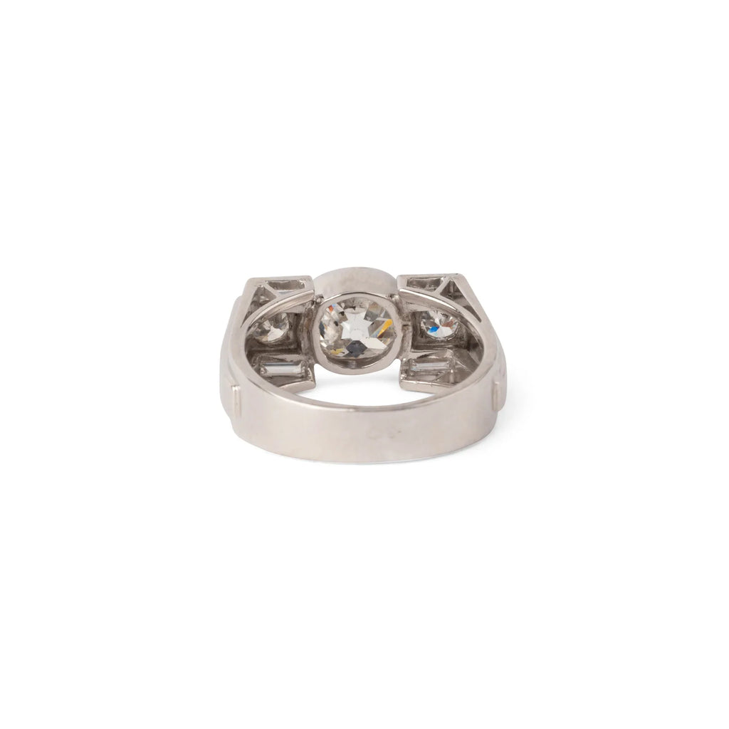 Bague platine Art déco et diamant