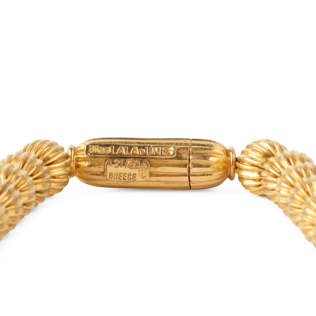 Collier en boules d'or jaunes ciselées de la maison Lalaounis