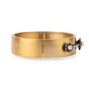 Bracelet jonc or jaune Napoleon III en perles