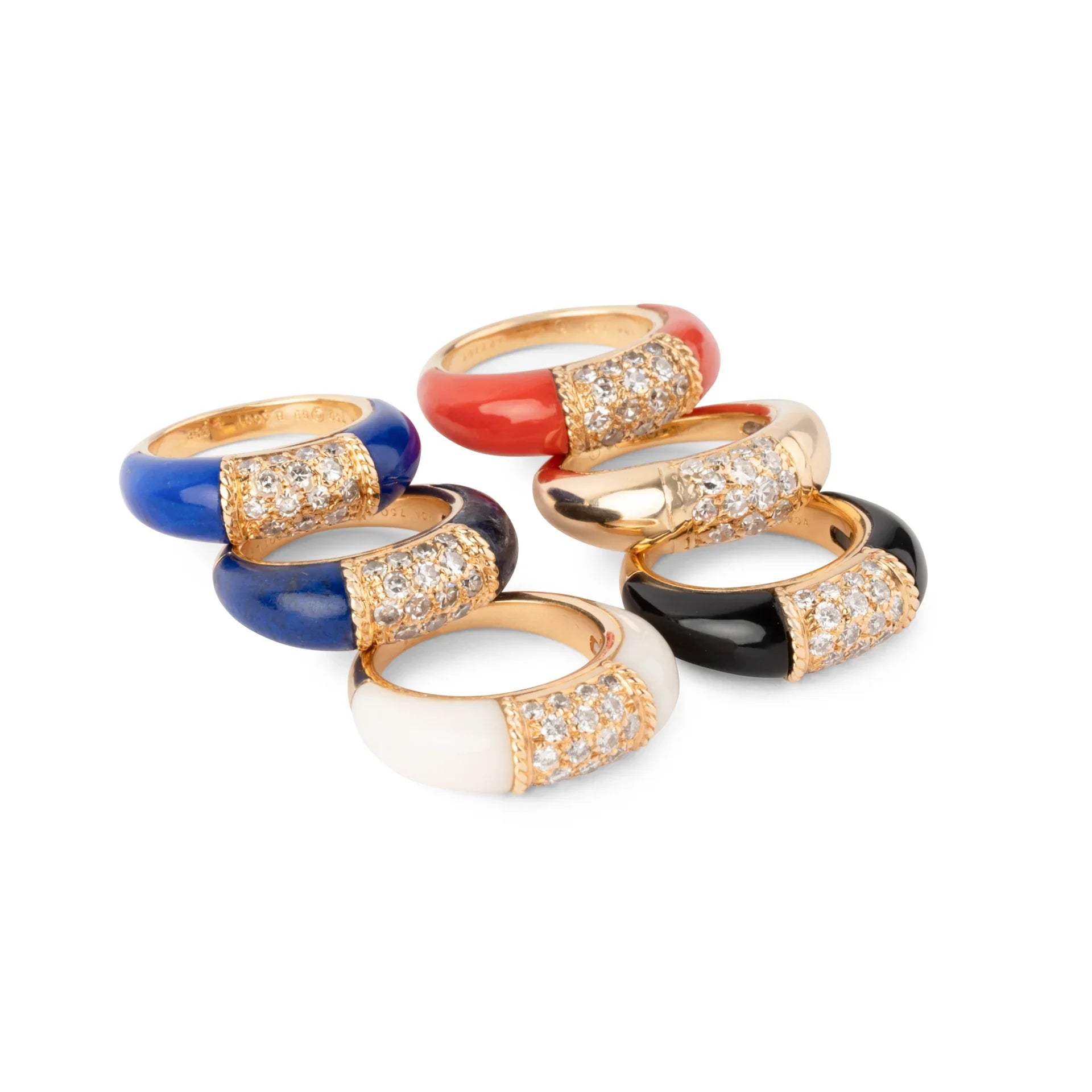 Bague Van Cleef & Arpels, collection Philippine en or jaune et lapis-lazuli et diamants